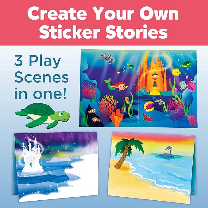 Creativity For Kids Sensory Sticker Playset - Magical Undersea Adventures - 50+ Sensory Stickers and Scenes - Gifts for Boys and Girls Ages 4+
