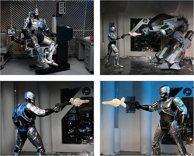 NECA 7-Inch Ultimate Battle-Damaged Robocop Scale Action Figure with Chair