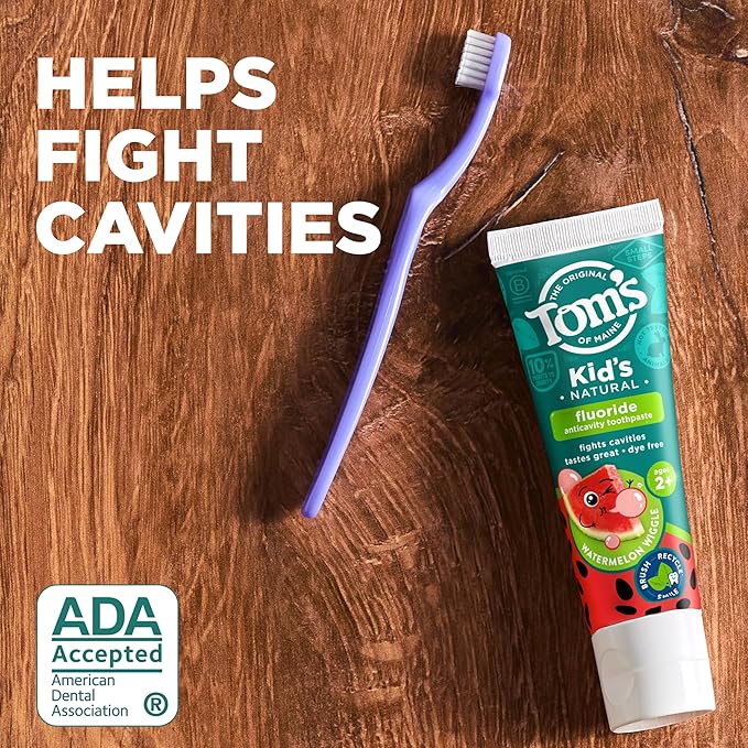 Tom's of Maine Kid's Natural Fluoride Toothpaste, Watermelon, 5.1 oz. 3-pack (Packaging May Vary)