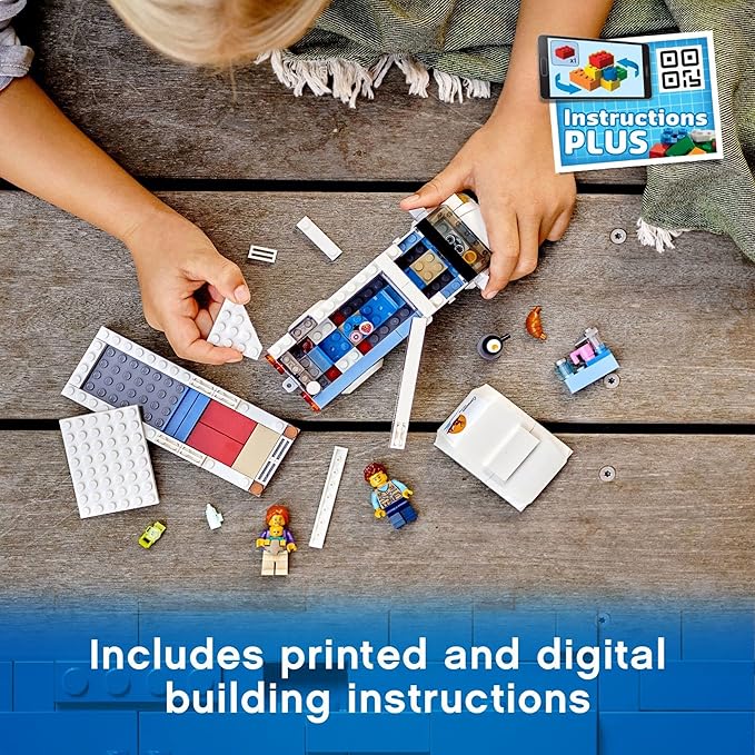 LEGO City Great Vehicles Holiday Camper Van 60283 Toy Car for Kids Ages 5 Plus Years Old, Caravan Motorhome, Gifts for Boys and Girls