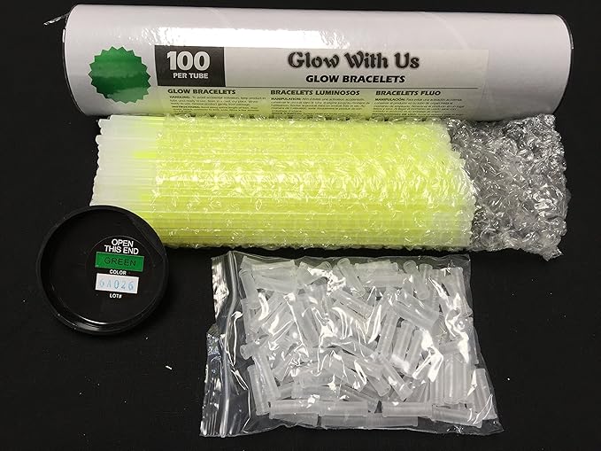Glow Sticks Bulk Wholesale Bracelets, 2500 8” Green Glow Stick Glow Bracelets, Bright Color, Glow 8-12 Hrs, Glow Party Favors Supplies, Sturdy Packaging, GlowWithUs Brand