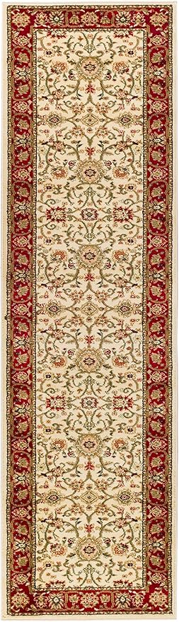 SAFAVIEH Lyndhurst Collection Runner Rug - 2'3" x 16', Ivory & Red, Traditional Oriental Design, Non-Shedding & Easy Care, Ideal for High Traffic Areas in Living Room, Bedroom (LNH212K)