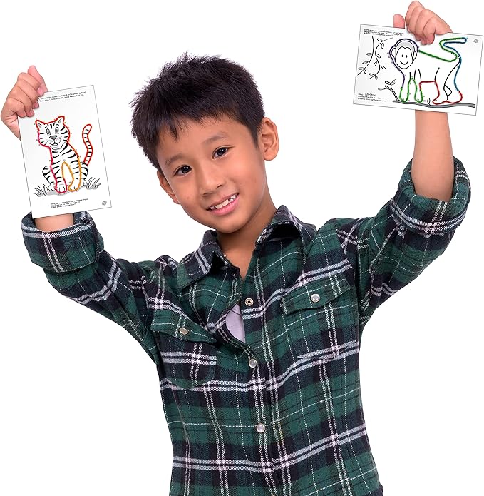 WIKKI STIX Animal Activity Pak - Features 12 Zoo Animals with Hands-on Activity and Fun Fact on Each, Made in The USA! Multiple Colors !