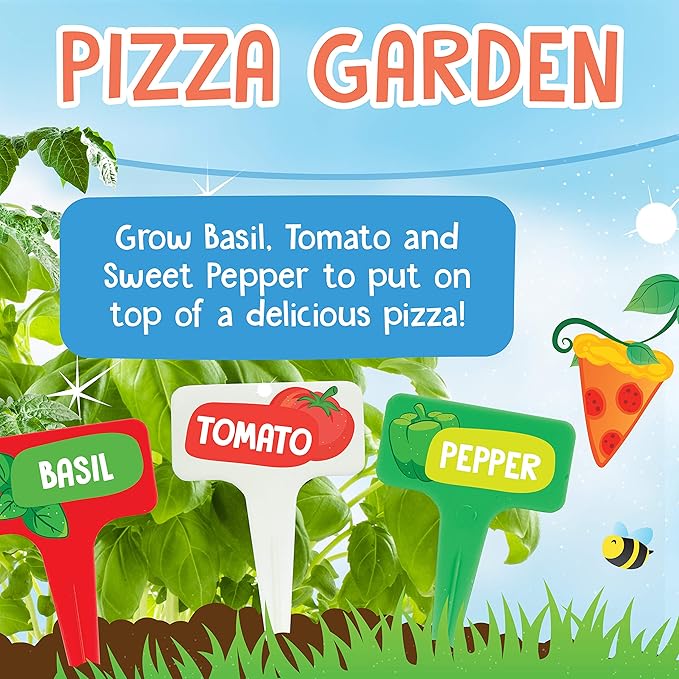 Creativity for Kids Pizza Garden Kit - Grow Your Own Pizza Vegetable and Herbs - Gardening Kit for Kids