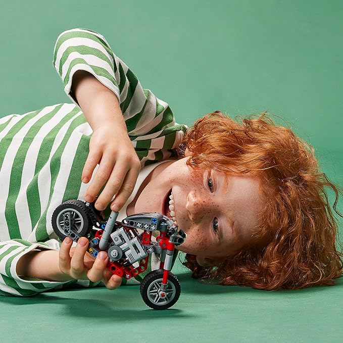LEGO Technic Motorcycle 42132 Model Building Kit; Give Kids a Treat with This Motorcycle Model; 2-in-1 Toy for Kids Aged 7+ (163 Pieces)