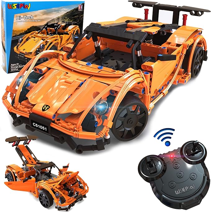 WISEPLAY STEM Kits for Kids Age 8-10 - 421 pcs RC Car Kits to Build - Stem Projects for Kids Ages 8-12 - STEM Building Toys for Boys Age 8-12 - Engineering Toys for Kids 8-10 - Build Your Own RC Car