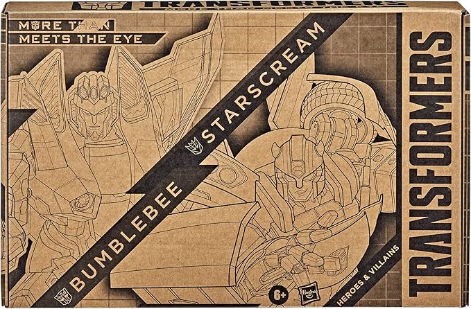 Transformers Toys Heroes and Villains Bumblebee and Starscream 2-Pack Action Figures - for Kids Ages 6 and Up, 7-inch (Amazon Exclusive)