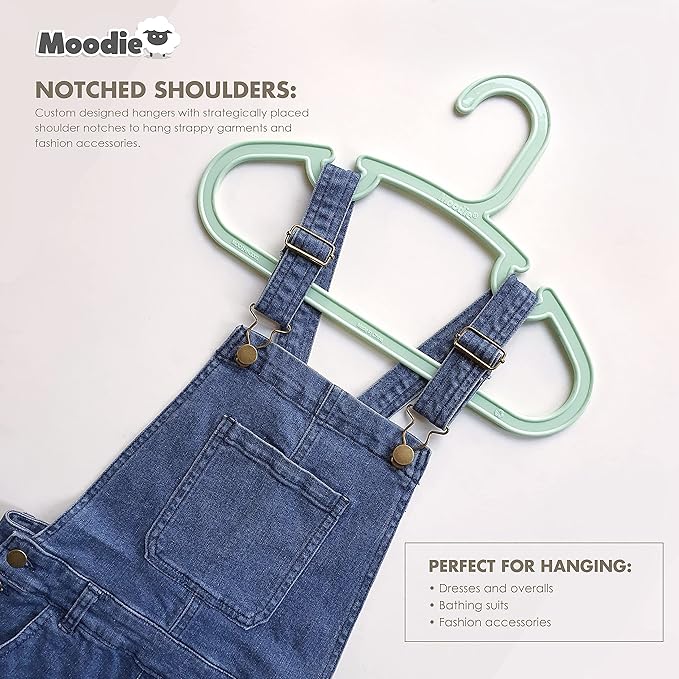 Recycled Plastic Kids Hangers | 13.5" Heavy Duty Kids Clothes Hangers | Bulk Pack Childrens Hangers, Large Child Hangers | Toddler Hangers (2-12yrs | 50 Pack, Blue)