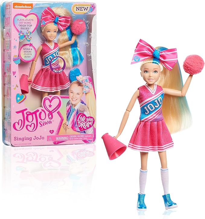 JoJo Siwa 10 Inch Singing Doll, Sings High Top Shoes, Pink Cheerleading Outfit and Accessories, Kids Toys for Ages 6Up by Just Play