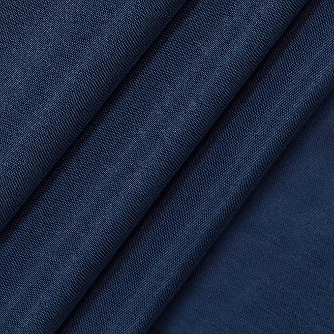 Eclipse Fresno Modern Blackout Thermal Rod Pocket Window Curtain for Bedroom (1 Panel), 52 in x 95 in, Dark Blue