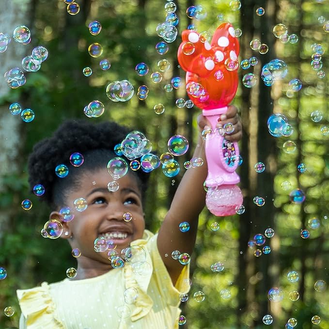 Little Kids Disney Minnie Mouse Light and Sound Musical Bubble Wand, Includes Bubble Solution, Plastic, Multi (2051)