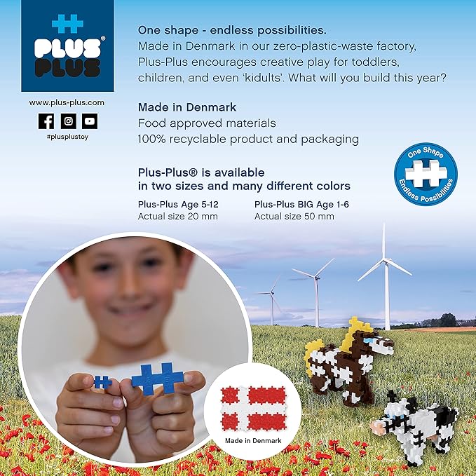 PLUS PLUS Inspired Art History Building Set, 3D Painting Kit & Craft Supplies for Kids, 350 Mini Interlocking Open Ended Pieces - Hokusai, The Great Wave