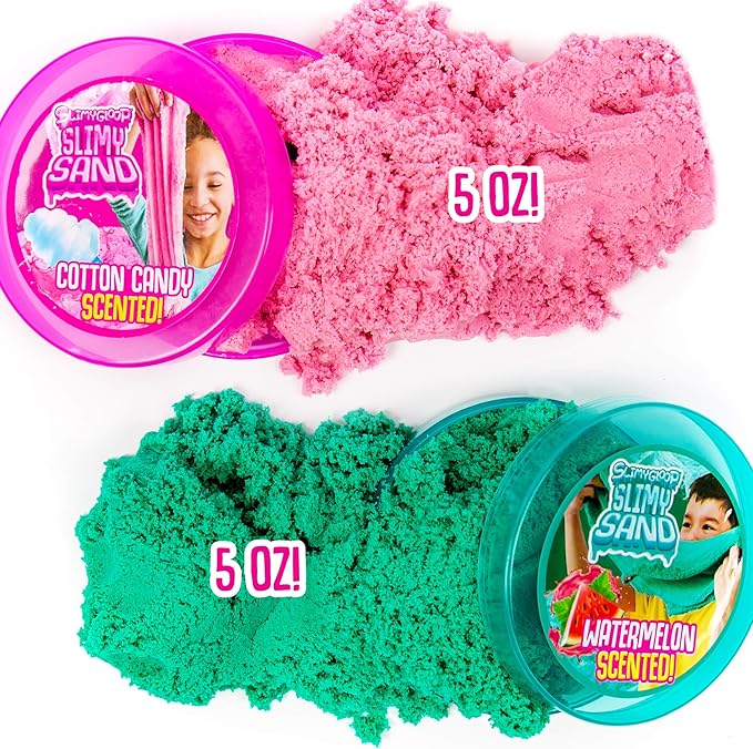 Twist - Teal/Pink Scented Stretchy Cloud Slime, Cotton Candy & Watermelon, Stretchable, Moldable, Play Sand, 10oz.Great for Tactile Fun