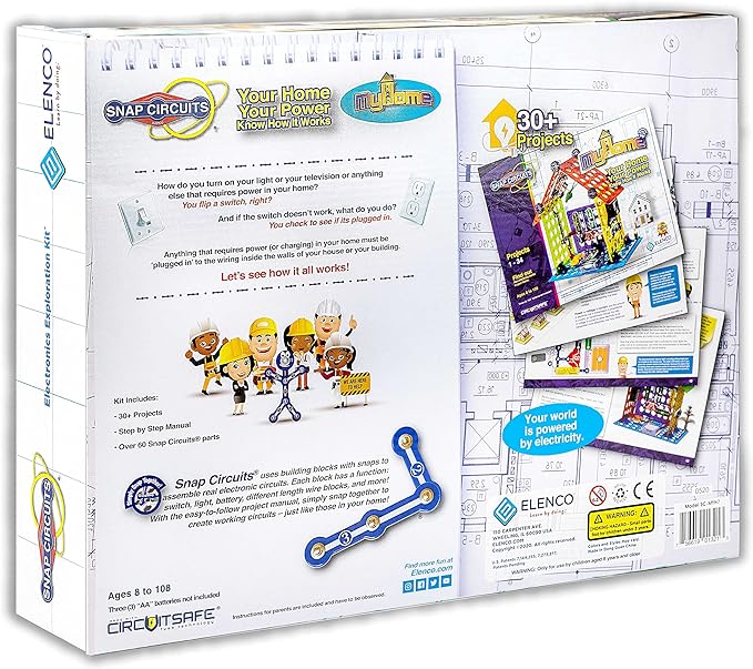 Snap Circuits Elenco My Home Electronics Building Kit for Kids Ages 8 and Up