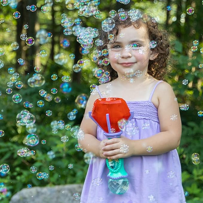 Little Kids Disney Little Mermaid Lights and Sound Musical Bubble Wand, Bubble Solution Included, Multi