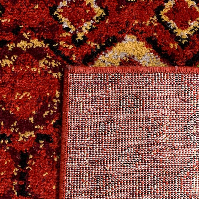 SAFAVIEH Amsterdam Collection Runner Rug - 2'3" x 8', Terracotta & Multi, Moroccan Boho Design, Non-Shedding & Easy Care, Ideal for High Traffic Areas in Living Room, Bedroom (AMS108D)