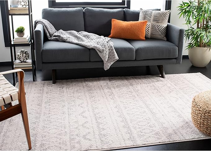 SAFAVIEH Adirondack Collection Accent Rug - 2'6" x 4', Ivory & Grey, Moroccan Boho Distressed Design, Non-Shedding & Easy Care, Ideal for High Traffic Areas in Entryway, Living Room, Bedroom (ADR119B)