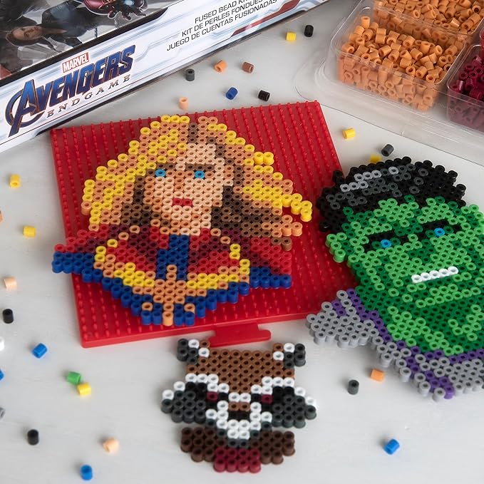 Perler PER8054346 Marvel Avengers Fuse Bead Kit, 4503pc, 10 Patterns, Multicolor, Small