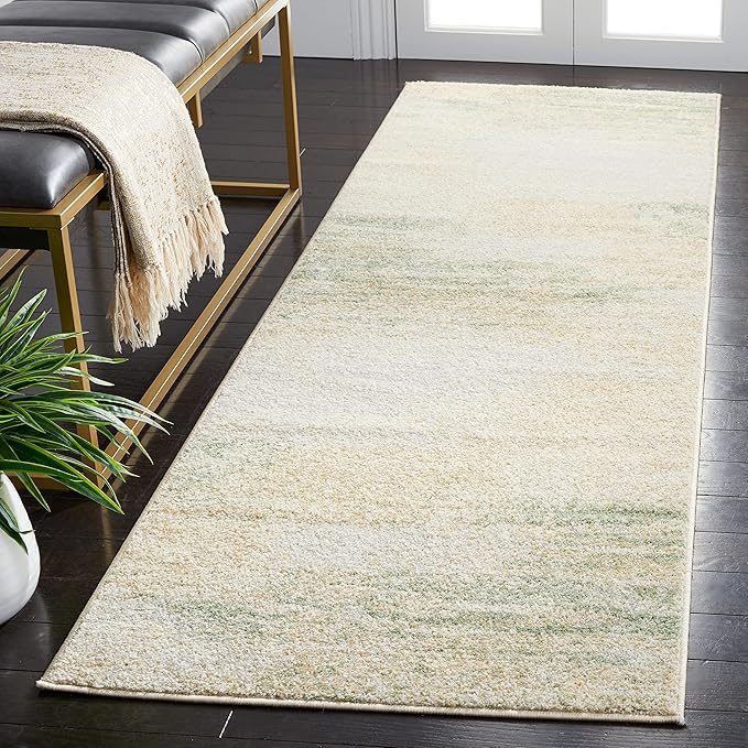 SAFAVIEH Adirondack Collection Runner Rug - 2'6" x 14', Ivory & Gold, Modern Abstract Design, Non-Shedding & Easy Care, Ideal for High Traffic Areas in Living Room, Bedroom (ADR112D)