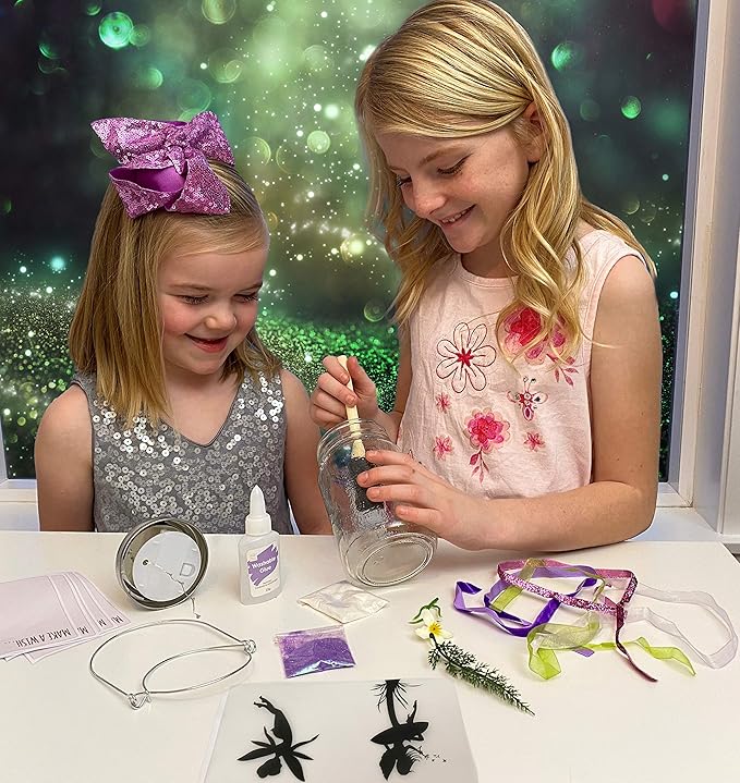 Hapinest DIY Fairy Lantern Night Light Kit, Fairy Lantern Craft Kit, Fairy Jar Glitter & Color-Changing Lights, Fairy Craft Arts Fairy Gifts for Girls, Fairy Toys for Girls Age 6-8 8-12 Years Old & Up