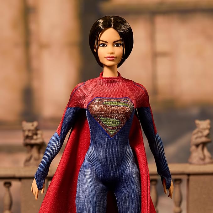 Barbie Supergirl Collectible Fashion Doll from The Flash Movie Wearing Red & Blue Suit with Cape, Display Stand Included (Amazon Exclusive)