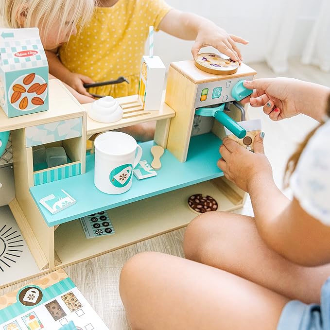 Melissa & Doug Wooden Café Barista Coffee Shop (35 Pieces) - FSC Certified