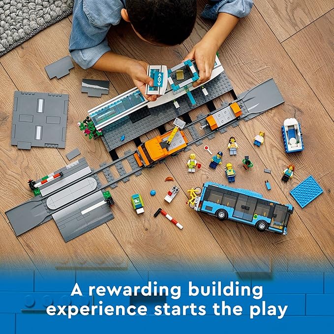 LEGO City Train Station Building Toy Set - Pretend Play Set for Kids, Boys & Girls, Ages 7+ - with Bus, Rail Truck, & Tracks - Compatible with Other City Sets - Gift Ideas for Birthdays - 60335