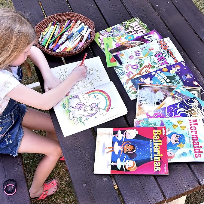 Kappa Coloring and Activity Books for Boys, Numbers and Letters, ABCs, Wild Animals, Dinosaurs, Tough Trucks, 8.5”x11” Extra Large Size for Hours of Fun, Ages 2-4, 4-8, 8-12 (Pack of 5)