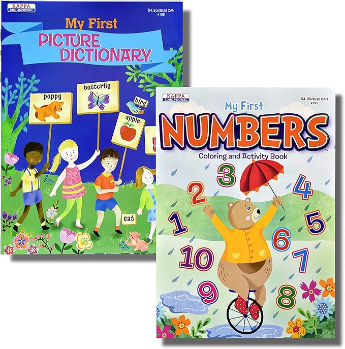 Kappa Coloring and Activity Books for Boys, Numbers and Letters, ABCs, Wild Animals, Dinosaurs, Tough Trucks, 8.5”x11” Extra Large Size for Hours of Fun, Ages 2-4, 4-8, 8-12 (Pack of 5)