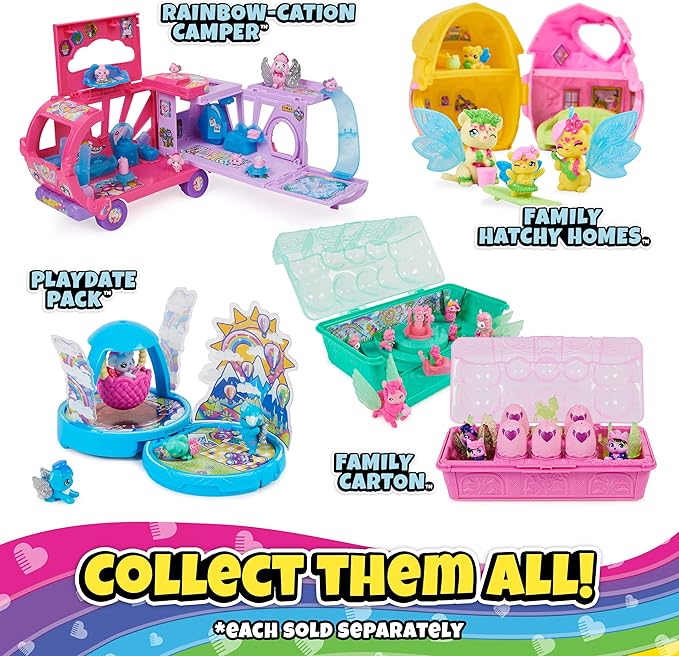 Hatchimals CollEGGtibles, Transforming Rainbow-Cation Camper Toy Car with 6 Exclusive Characters, 10 Accessories, Kids Toys for Girls Ages 5 and up