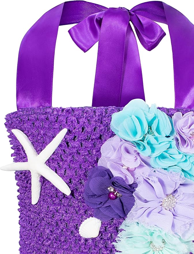 Little Mermaid Tutu Dress for Girls - Princess Mermaid Ariel Costume with Accessories