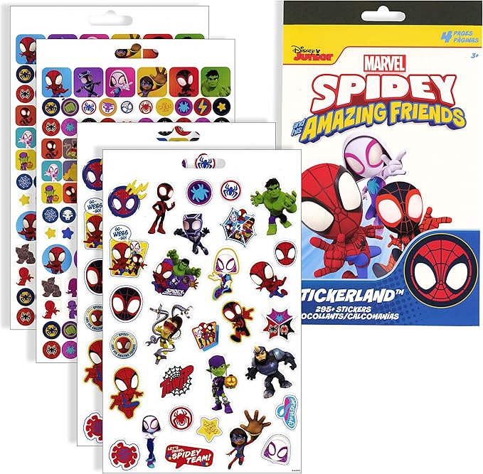 Spidey and His Amazing Friends Activity Set Bundle - Spiderman Coloring Book, Spiderman Stickers, 2-Sided Superhero Door Hanger and More, Red