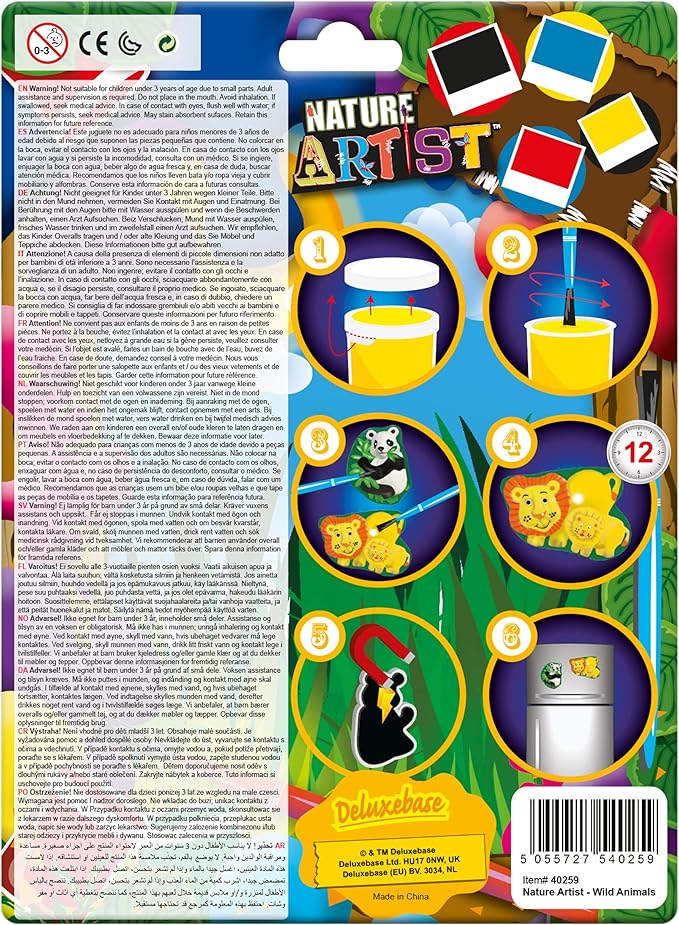 Wild Animal from Deluxebase. Fridge Magnet Painting Set and Colorful Arts and Crafts for Kids, Great for Animal Party Favors and Creative Toys.