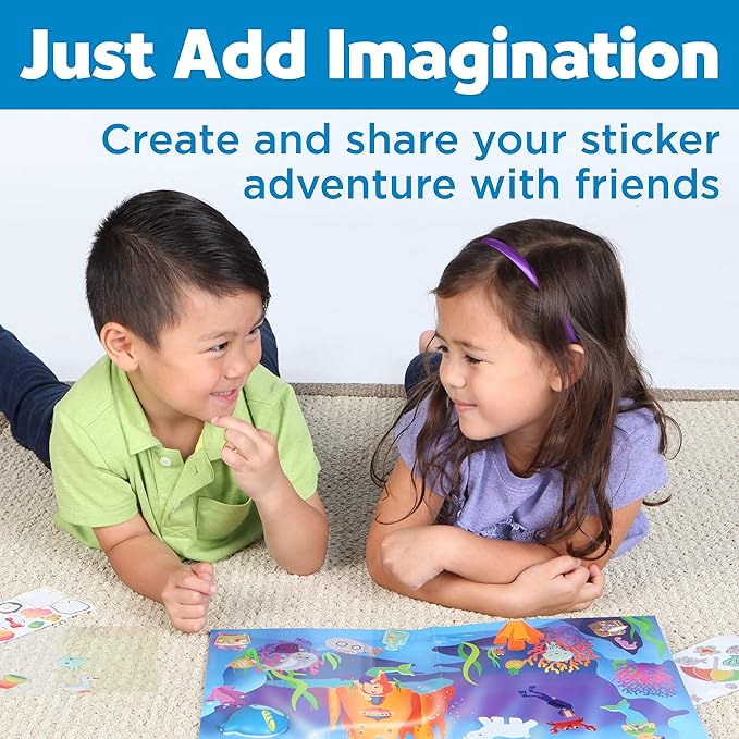 Creativity For Kids Sensory Sticker Playset - Magical Undersea Adventures - 50+ Sensory Stickers and Scenes - Gifts for Boys and Girls Ages 4+