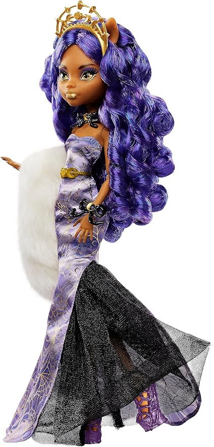 Monster High Howliday Winter Edition Doll, Clawdeen Wolf Collectible in ICY Lavender Gown with Furry Boa & Accessories