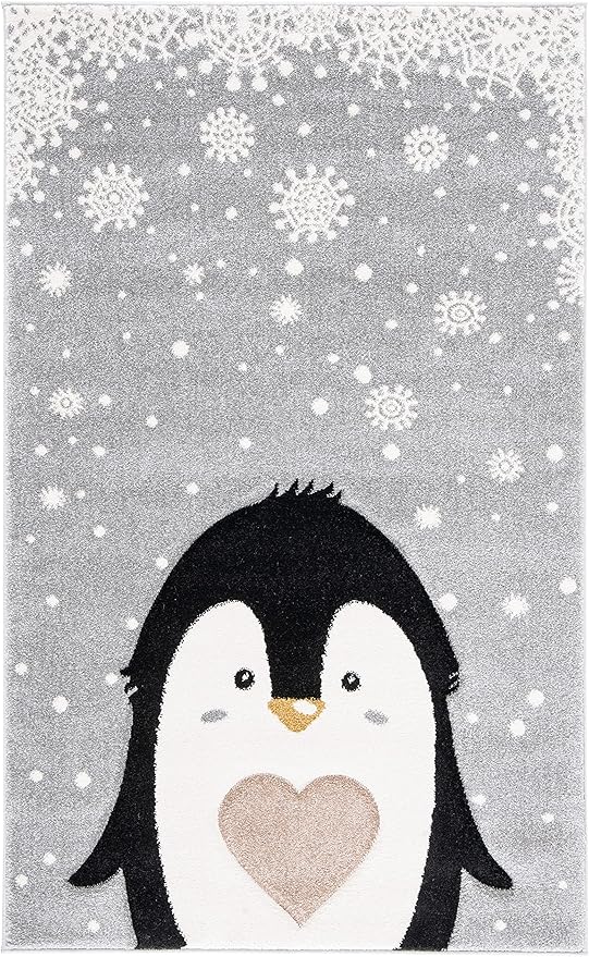 SAFAVIEH Carousel Kids Collection Accent Rug - 2'3" x 4', Light Grey & Black, Non-Shedding & Easy Care, Ideal for High Traffic Areas for Boys & Girls in Playroom, Nursery, Bedroom (CRK132F)