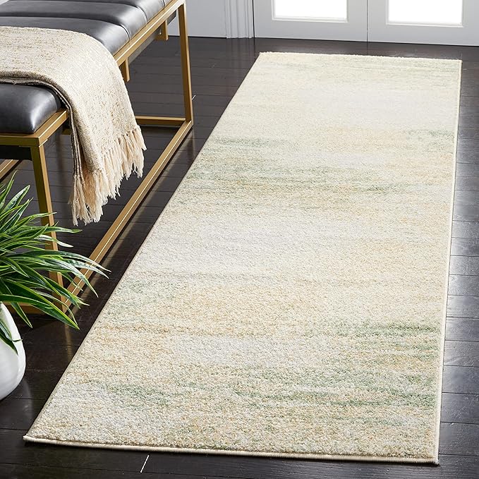 SAFAVIEH Adirondack Collection Runner Rug - 2'1" x 8', Silver & Black, Modern Abstract Design, Non-Shedding & Easy Care, Ideal for High Traffic Areas in Living Room, Bedroom (ADR112A)