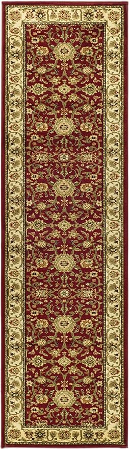 SAFAVIEH Lyndhurst Collection Runner Rug - 2'3" x 20', Red & Ivory, Traditional Oriental Design, Non-Shedding & Easy Care, Ideal for High Traffic Areas in Living Room, Bedroom (LNH212F)