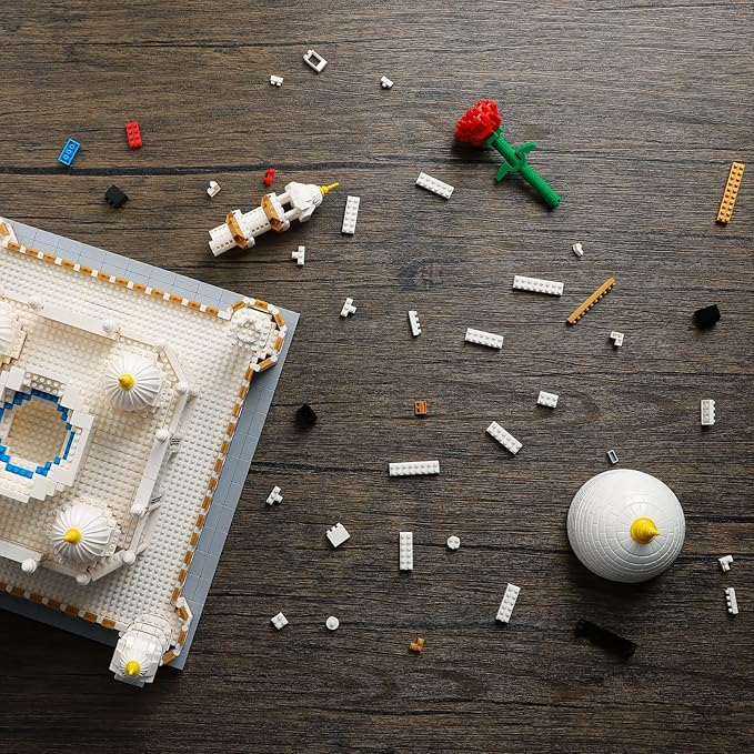 QLT Micro Mini Blocks Taj Mahal Architecture Building Toy Display Famous Architecture Model Kit for Adults and Kids Christmas Birthday Gift (4036 Pieces)