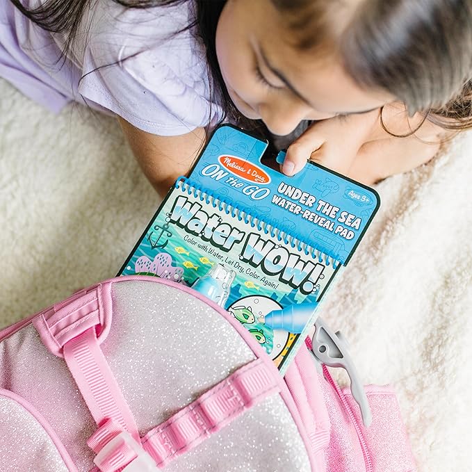 Melissa & Doug On The Go Water Wow! Reusable Color with Water Activity Pad 3-Pack, Jungle, Under The Sea, Adventure, Chunky-Size Water Pens