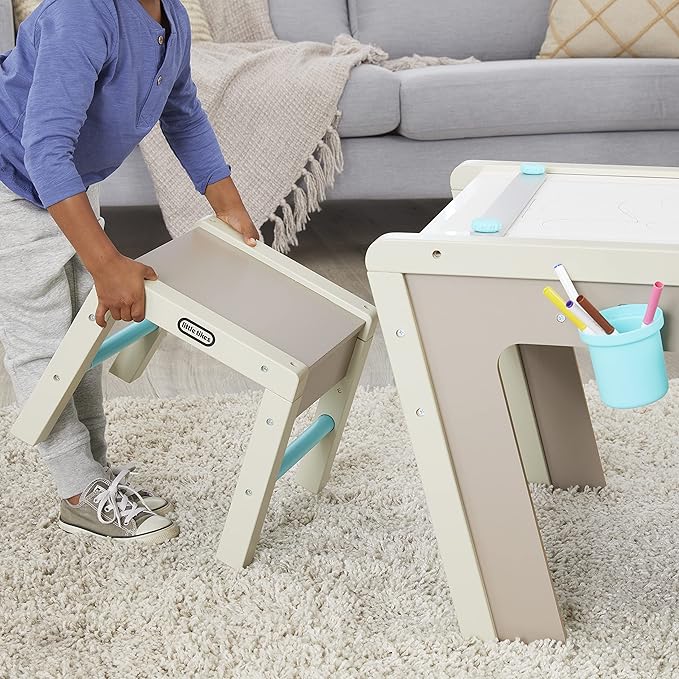 Little Tikes 2-in-1 Easel and Table, Children and Kids Activity Art Studio for Boys, Girls Ages 3-8 Year