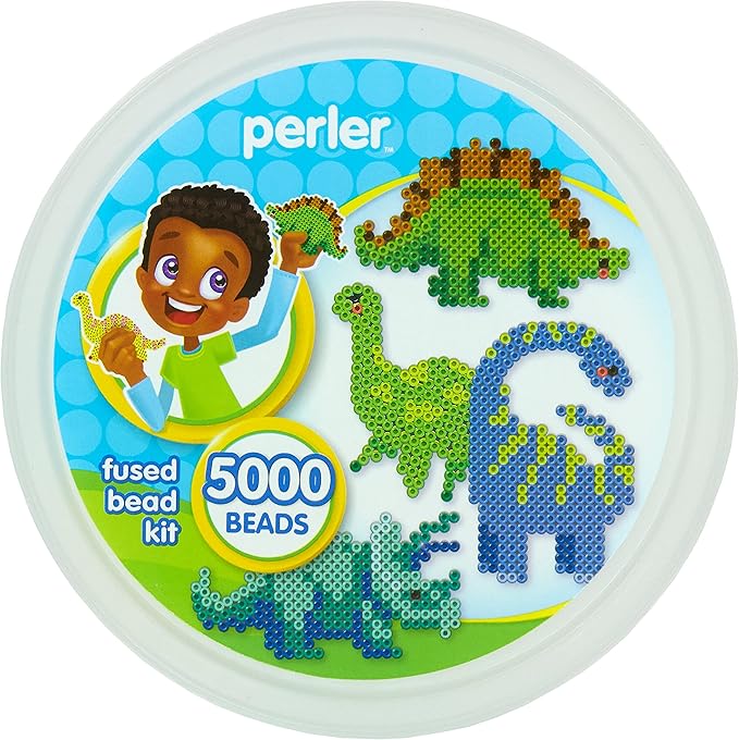 Perler Dinosaur Craft Bead Bucket Activity Kit, 5004 pcs