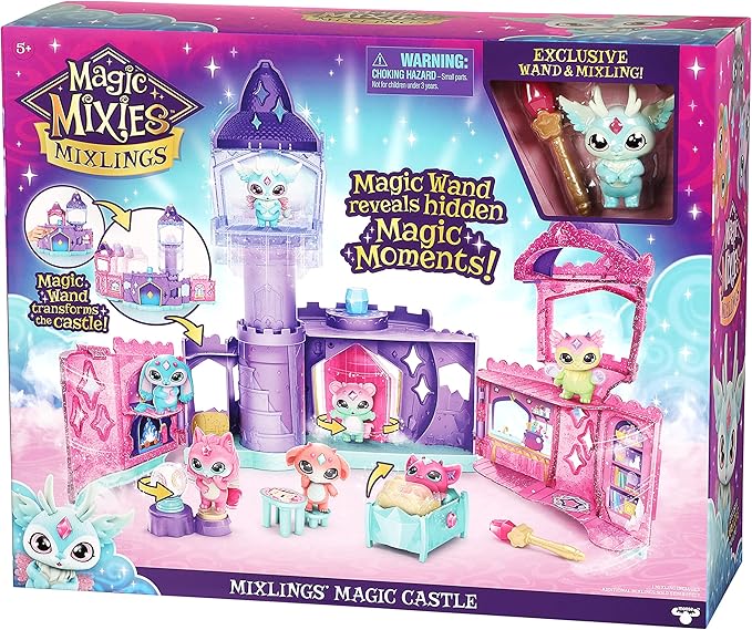 Magic Mixies Mixlings Magic Castle Playset, Expanding Playset with Magic Wand That Reveals 5 Magic Moments, for Kids Aged 5 and Up