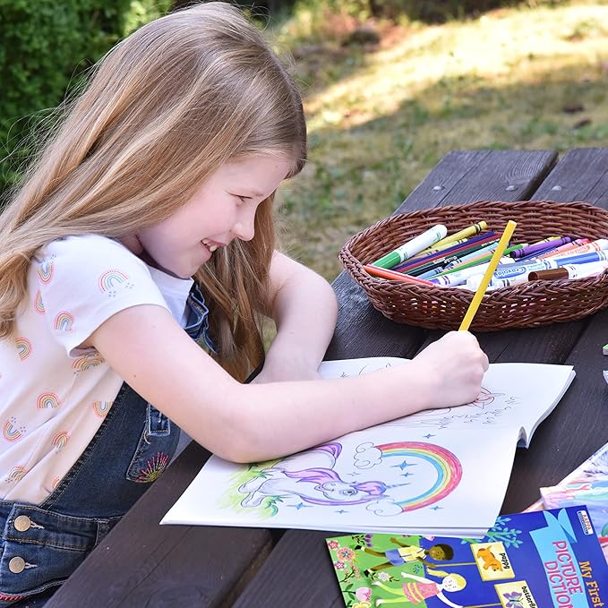 Kappa Coloring and Activity Books for Girls and Boys Numbers and Picture Dictionary Girl Power Mermaid Dinosaurs Trucks 8.5”x11” Extra Large Size for Hours of Fun, Ages 2-4, 4-8, 8-12 (Pack of 12)