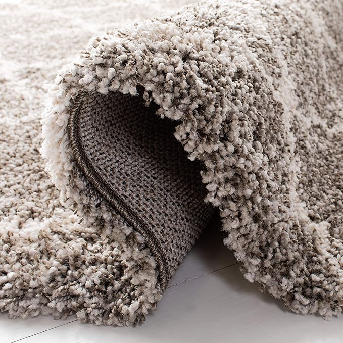SAFAVIEH Hudson Shag Collection 7' Square Grey/Ivory SGH282B Moroccan Trellis Non-Shedding Living Room Bedroom Dining Room Entryway Plush 2-inch Thick Area Rug