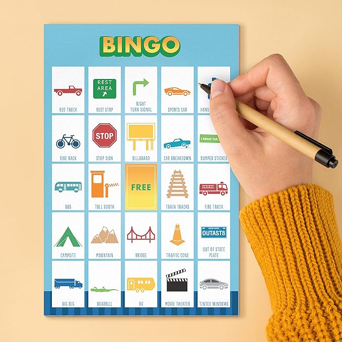 Knock Knock Roadtrip & Getaway On-The-Go Game Pad, Travel Car Activities for Kids, 6 Games (Sudoku, Super Tic-Tac-Toe, Hangman, Bingo, Word Search, Categories), 6 x 9-inches