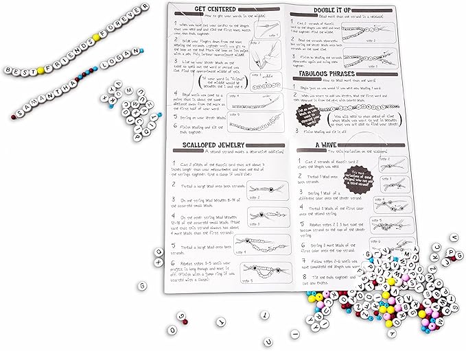 Bendon TS Shure Friendship Bracelet Mini Craft Activity Tin with 190 Beads and Elastic Cord 51243