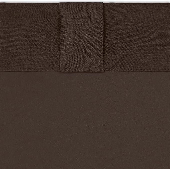 ECLIPSE Fresno Modern Blackout Thermal Rod Pocket Window Curtain for Bedroom (1 Panel), 52" x 95", Espresso