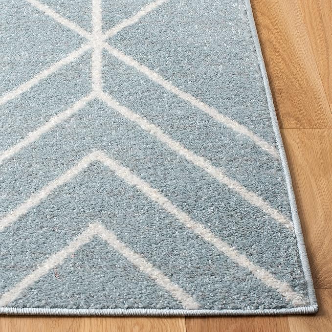 SAFAVIEH Adirondack Collection Accent Rug - 3' x 5', Blue & Ivory, Modern Geometric Design, Non-Shedding & Easy Care, Ideal for High Traffic Areas in Entryway, Living Room, Bedroom (ADR241M)