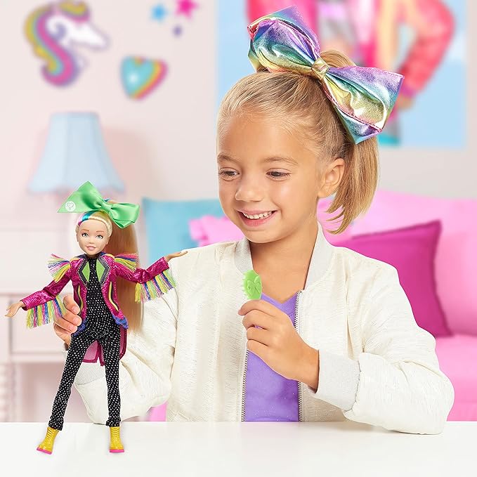 JoJo Siwa 10 Inch Singing Doll, Sings Hit Song Titled "Non-Stop", Pink Jacket with Rainbow Fringe, Kids Toys for Ages 6Up by Just Play